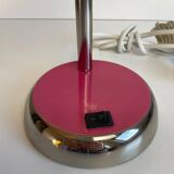 Flexible Pink and Metal Desk Lamp - 70's Style - Seventies and Vintage
