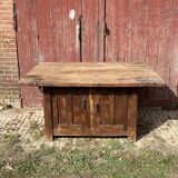 Large solid wood table, storage with 2 doors