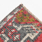 Coral red vintage rug 91x45cm
