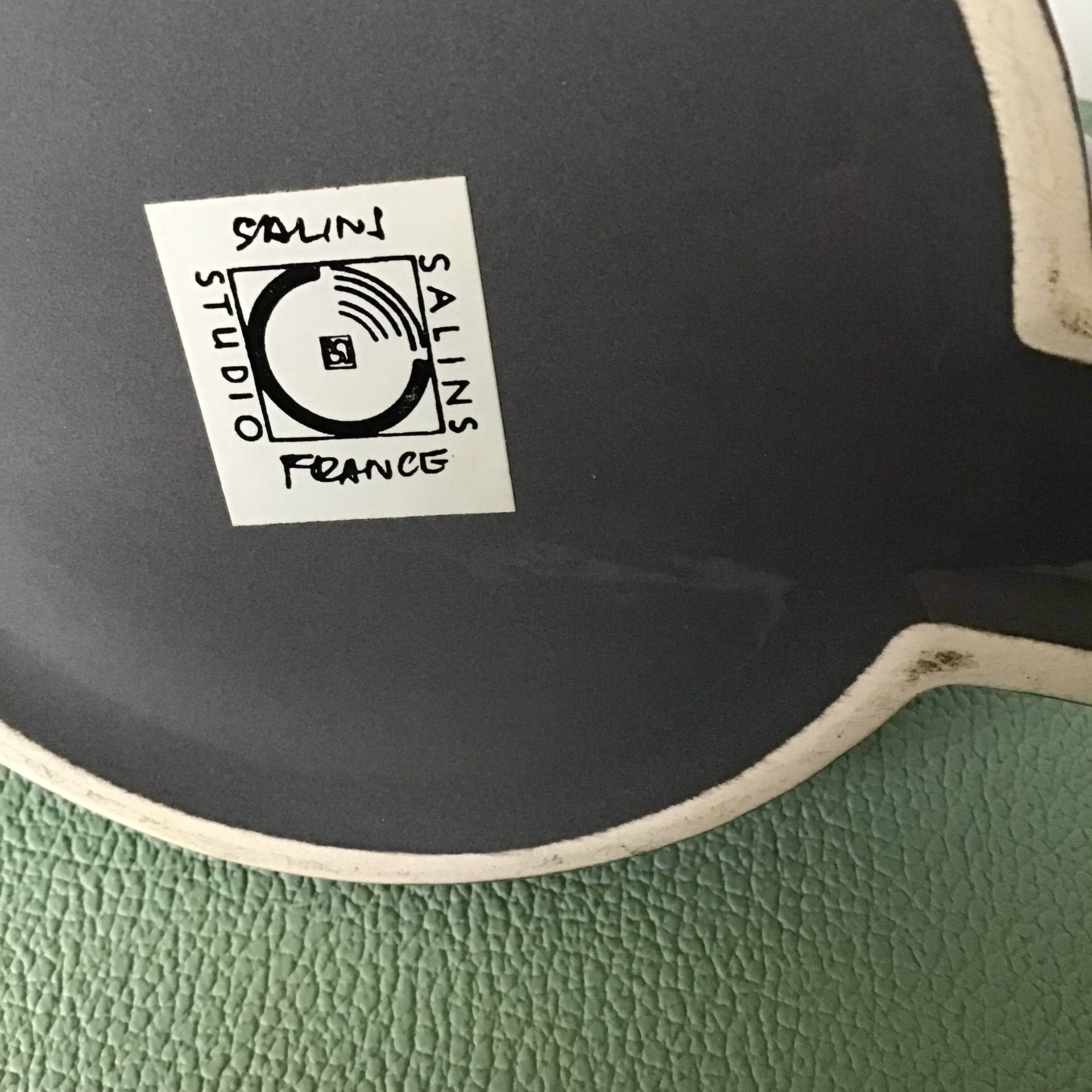 Duo of 2 tea cups with the milk jug created by Pierre Casenove for Salins studio France 1980