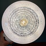 Vintage wall lamp with white and gold Clichy glass shade