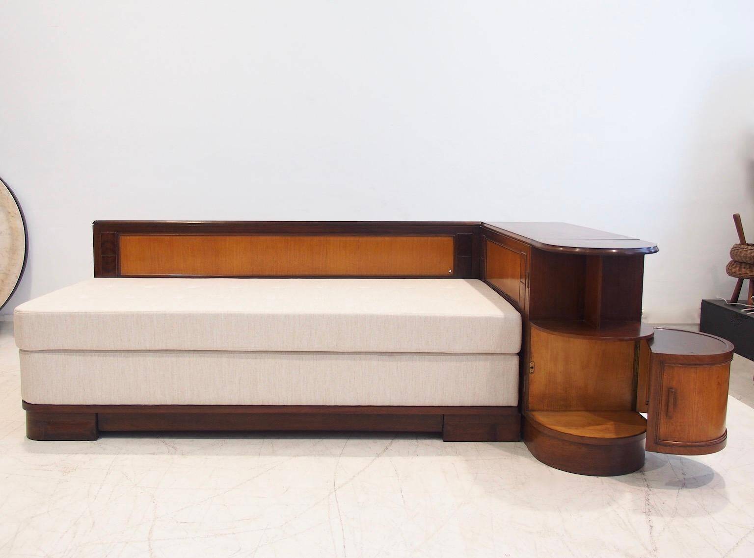 Mid-century meridian by Giuseppe Gibelli with bedside table.