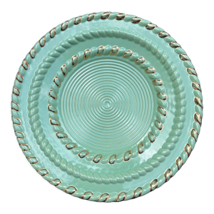 Plat en céramique turquoise