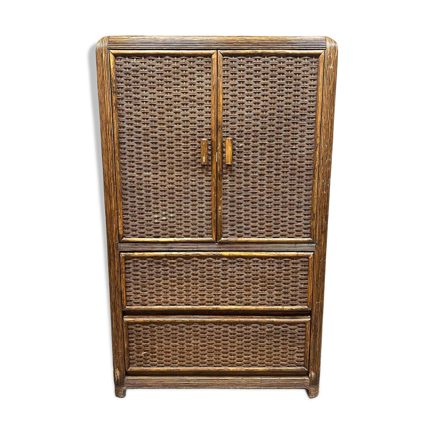 Vintage rattan bamboo cabinet 'Bohemian nature'