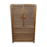 Vintage rattan bamboo cabinet 'Bohemian nature'