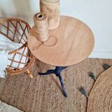 Side table blue base and raw top