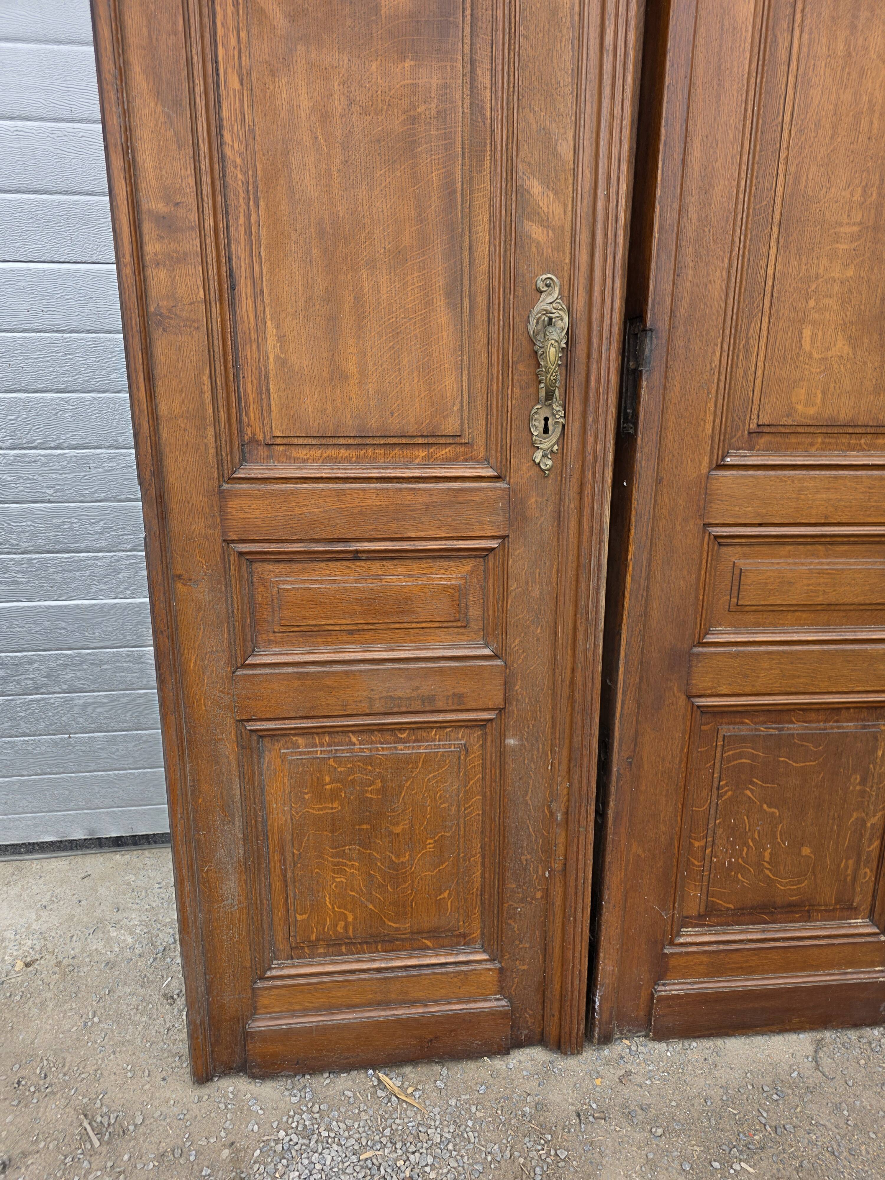 6 solid oak partition doors, 277cm in height (exceptional model)