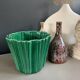 Cache-pot P.L. France Poët Laval in green ceramic