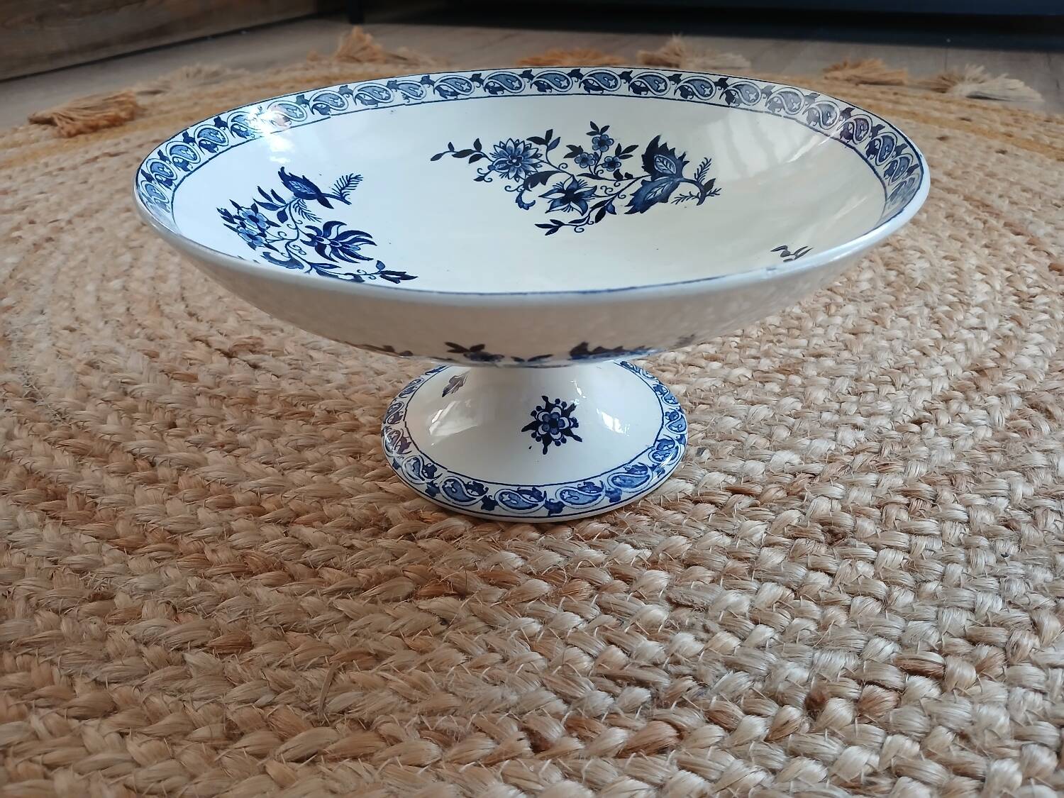 Antique compote dish in ironstone