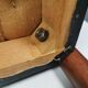 Footstool with teak wood legs and black skai (imitation leather) 1970s
