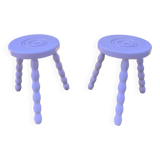 Pair of purple twisted stools or tables