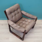 Leather armchair, Danish design, 1960s, manufactured by Genega Møbler