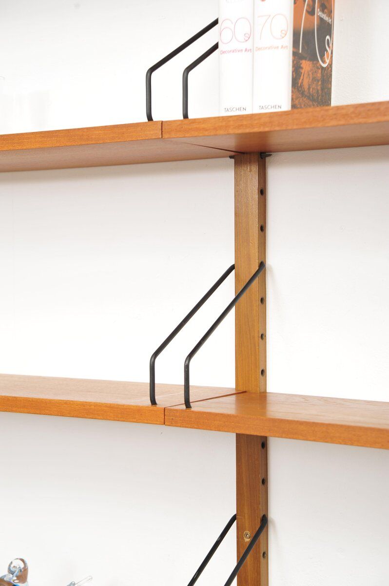 Royal System teak wall shelf by Poul Cadovius for Cado, 1950s