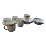 Service à café blanc et doré