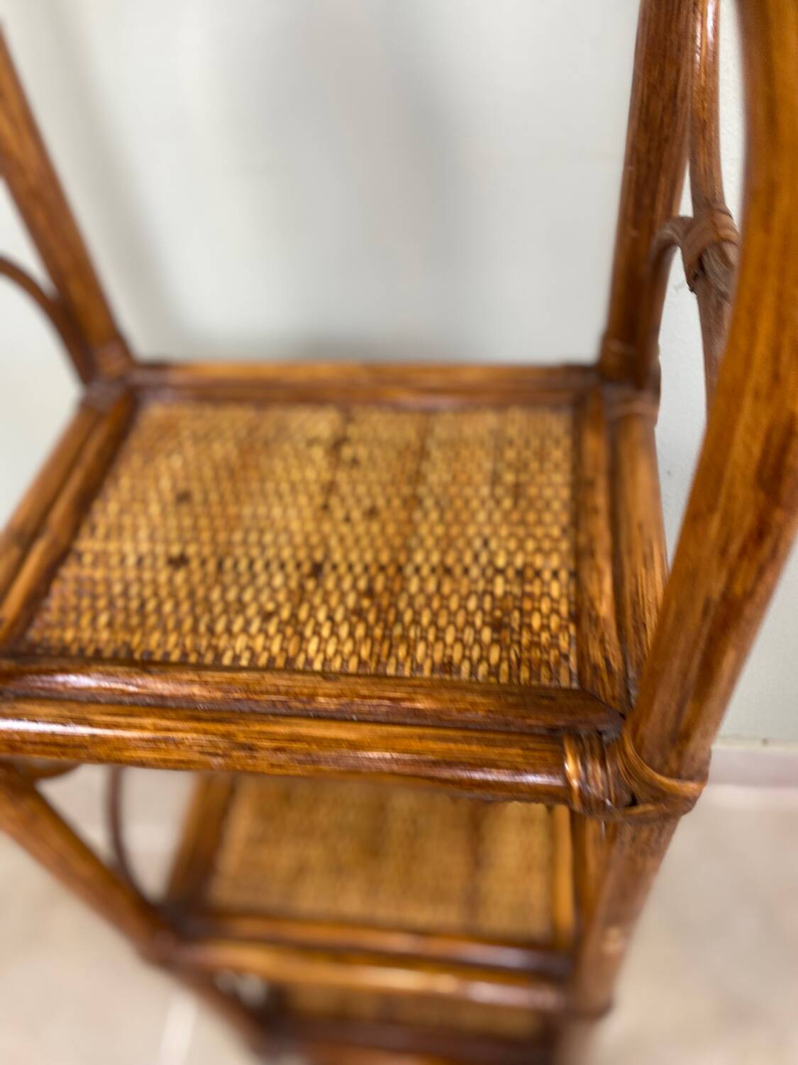 Vintage rattan shelf