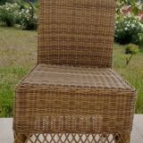 Chaise en osier et rotin