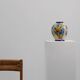 Boch Keramis vase by Catteau with polychrome floral design, Belgium 1930s