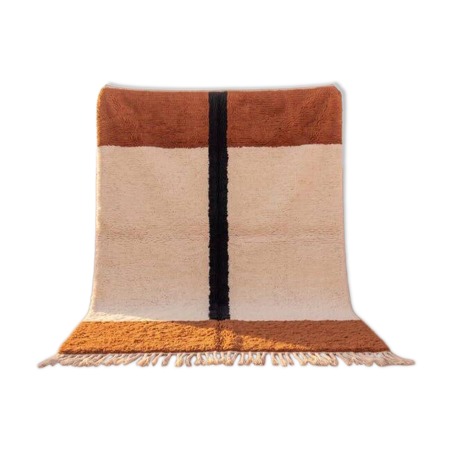 Traditional handmade natural wool rug 2/3 m