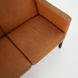 Leather two-seater sofa, 70s Scandinavian design