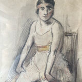 Drawing dancer in her dressing room - Charle Emmanuel Jodelet