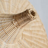 Small suspension, rattan luminaire in hat shape D:60cm