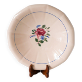 Grand plat creux Digoin Sarreguemines, roses à fleurs, 1950