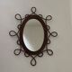 Miroir rotin années 50
