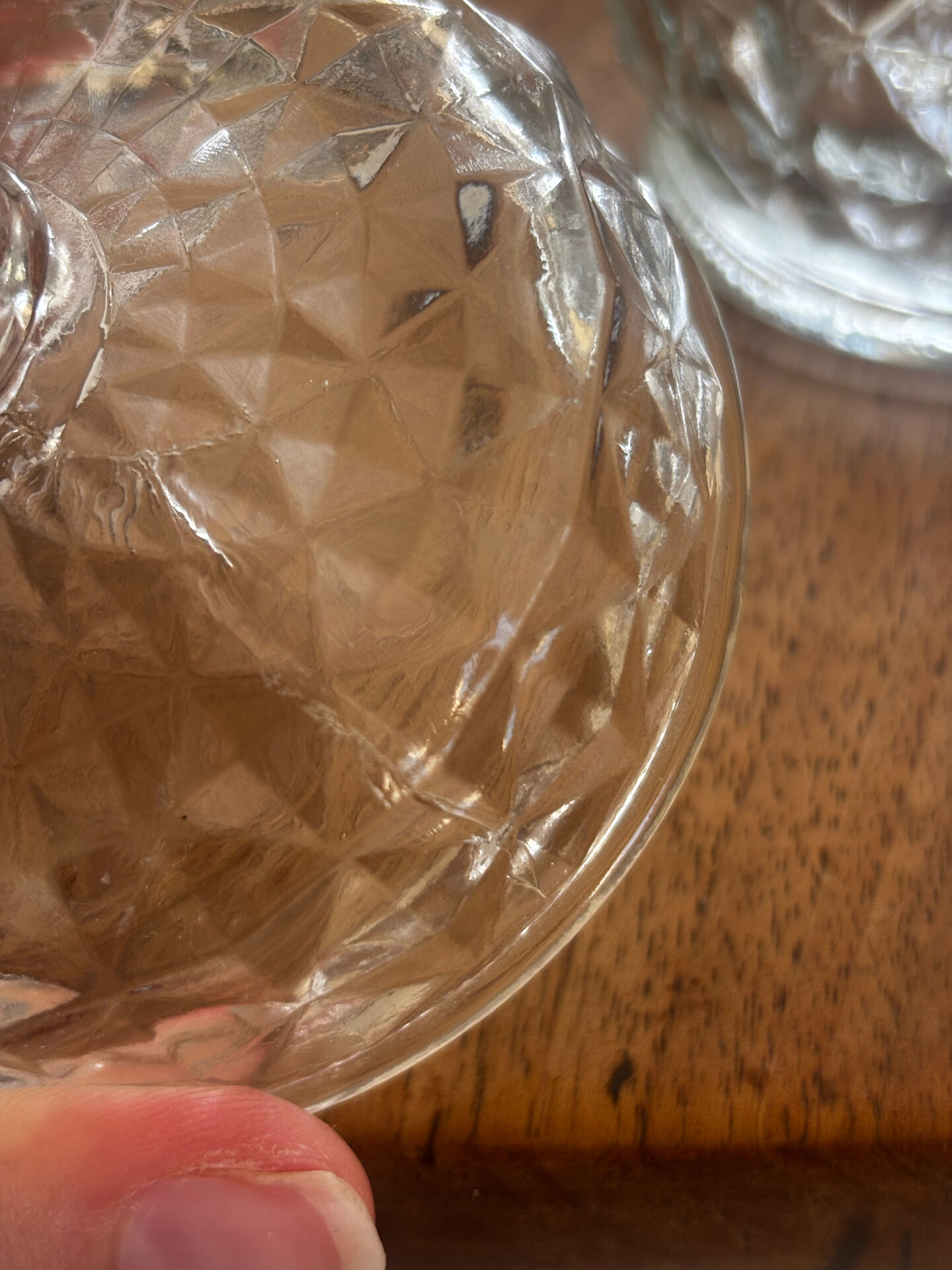 Vintage pretty candy box or cut glass sugar bowl