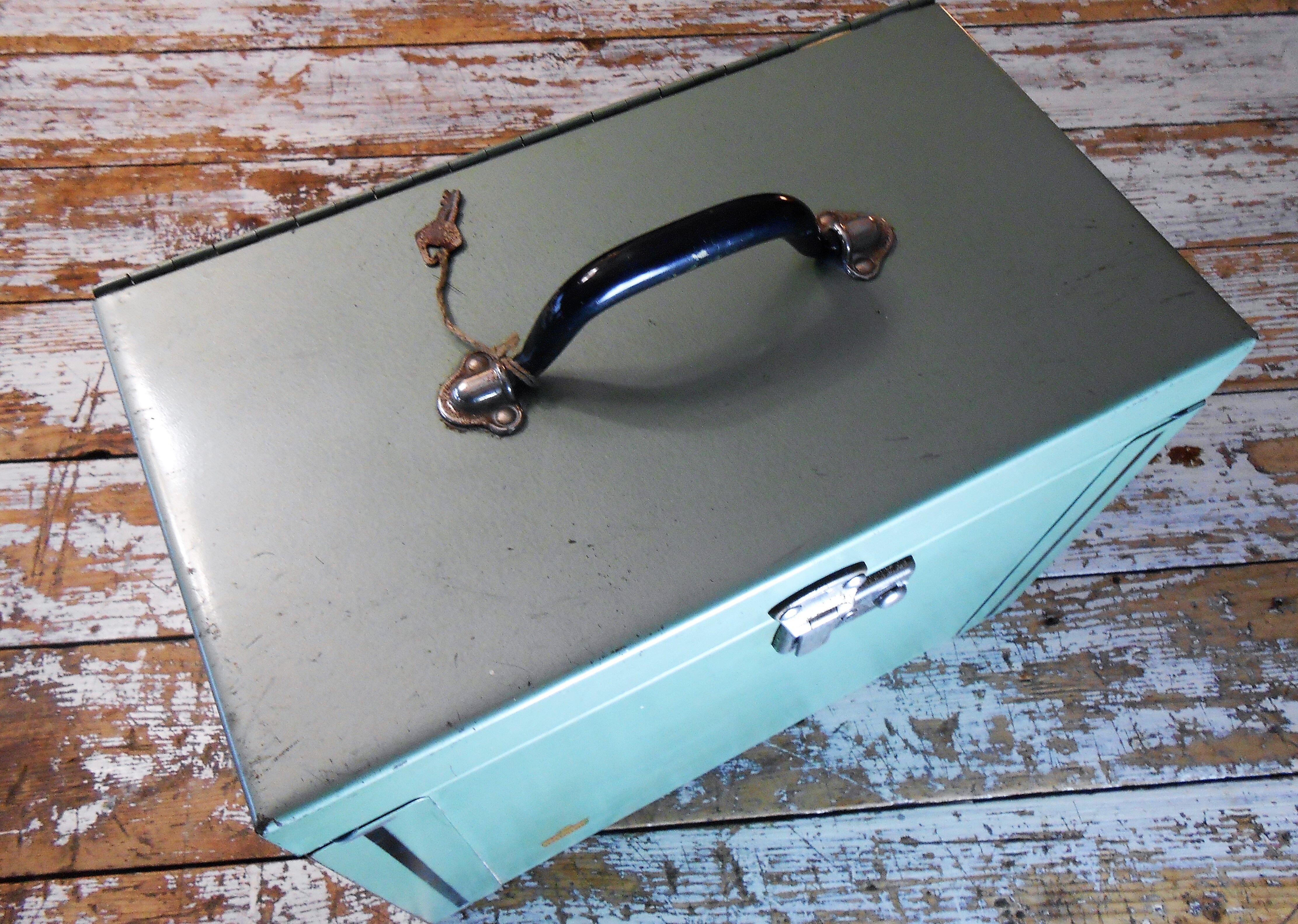 Old metal storage box