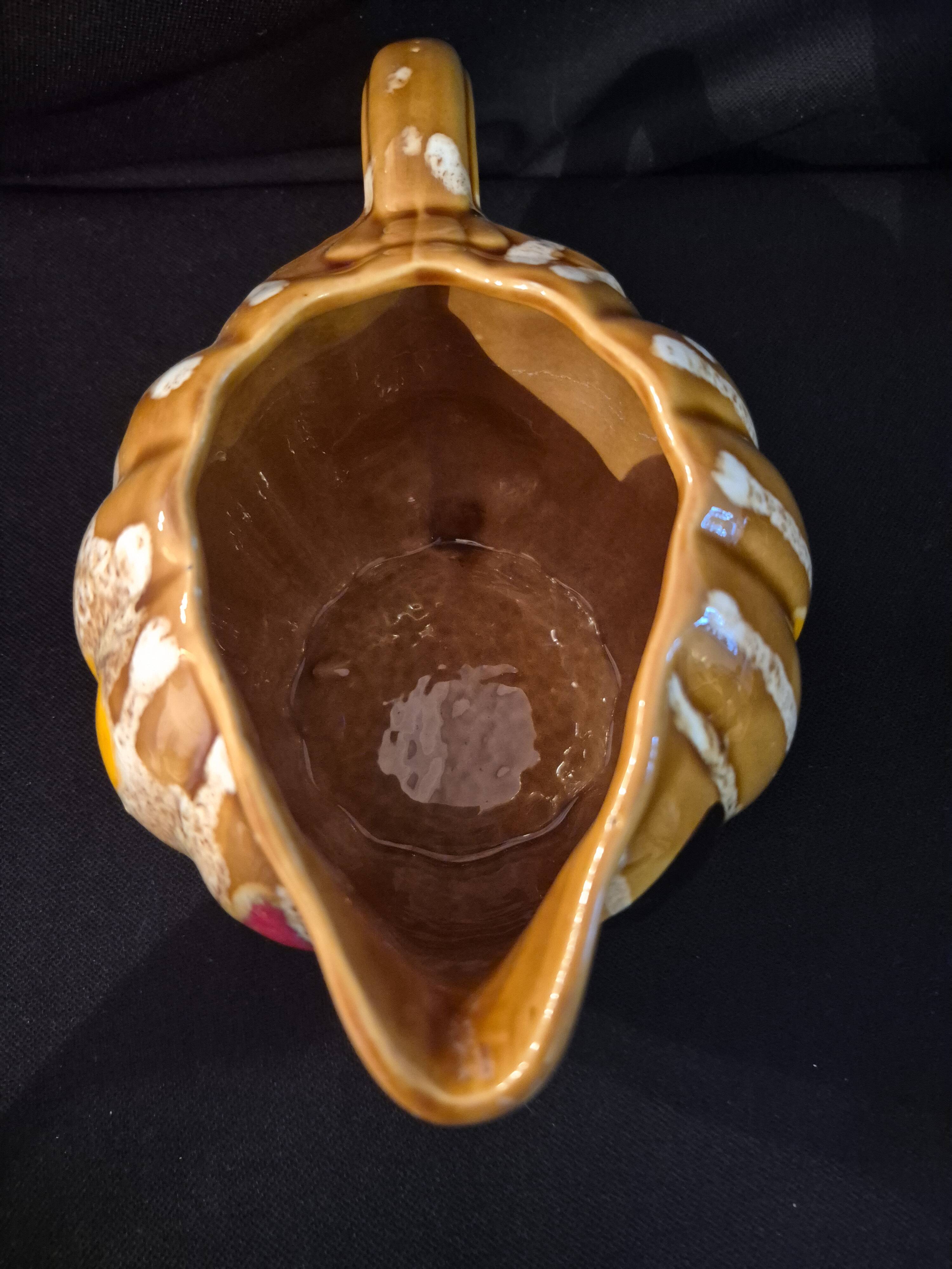 Melon-shaped ceramic jug, signed Poët-Laval, Cavaillon.