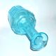 Vintage turquoise blue molded glass carafe 24cm