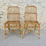 Pair of 1960s rattan chairs