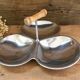 Vintage dish in stainless steel bamboo handle