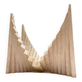 Vintage sculptural travertine table, italy 1970s