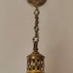 Suspension  de style art nouveau 1900 en laiton - tulipe en verre dépoli
