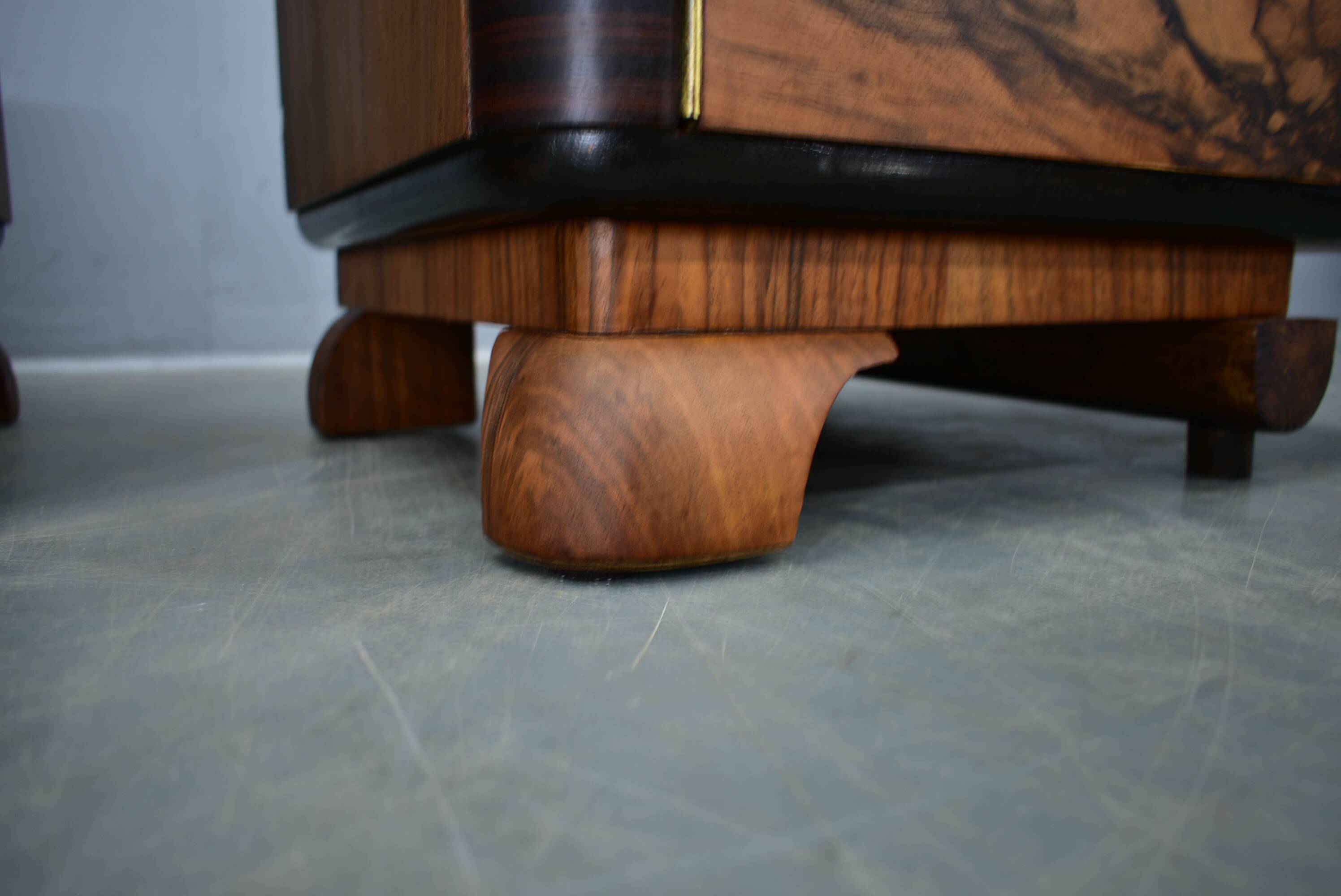 1935s pair of art deco bedside tables, Czechoslovakia