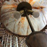 Large table lamp Verrerie de Vianne for Suberville glass and orange crystal