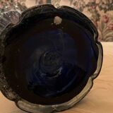 Large vintage blue glass vase