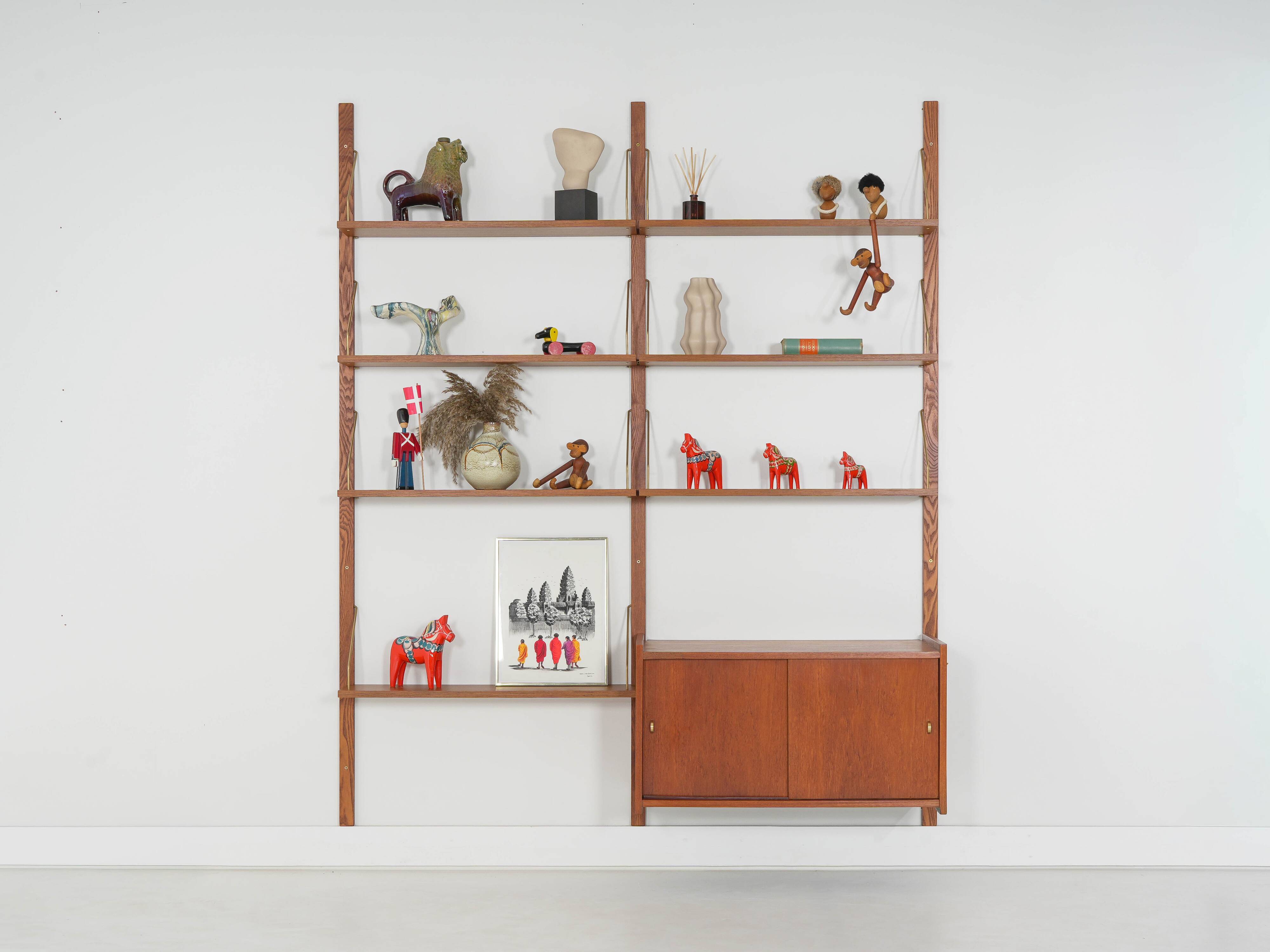 Teak modular shelving unit, Danish design, 1960s, made in Denmark