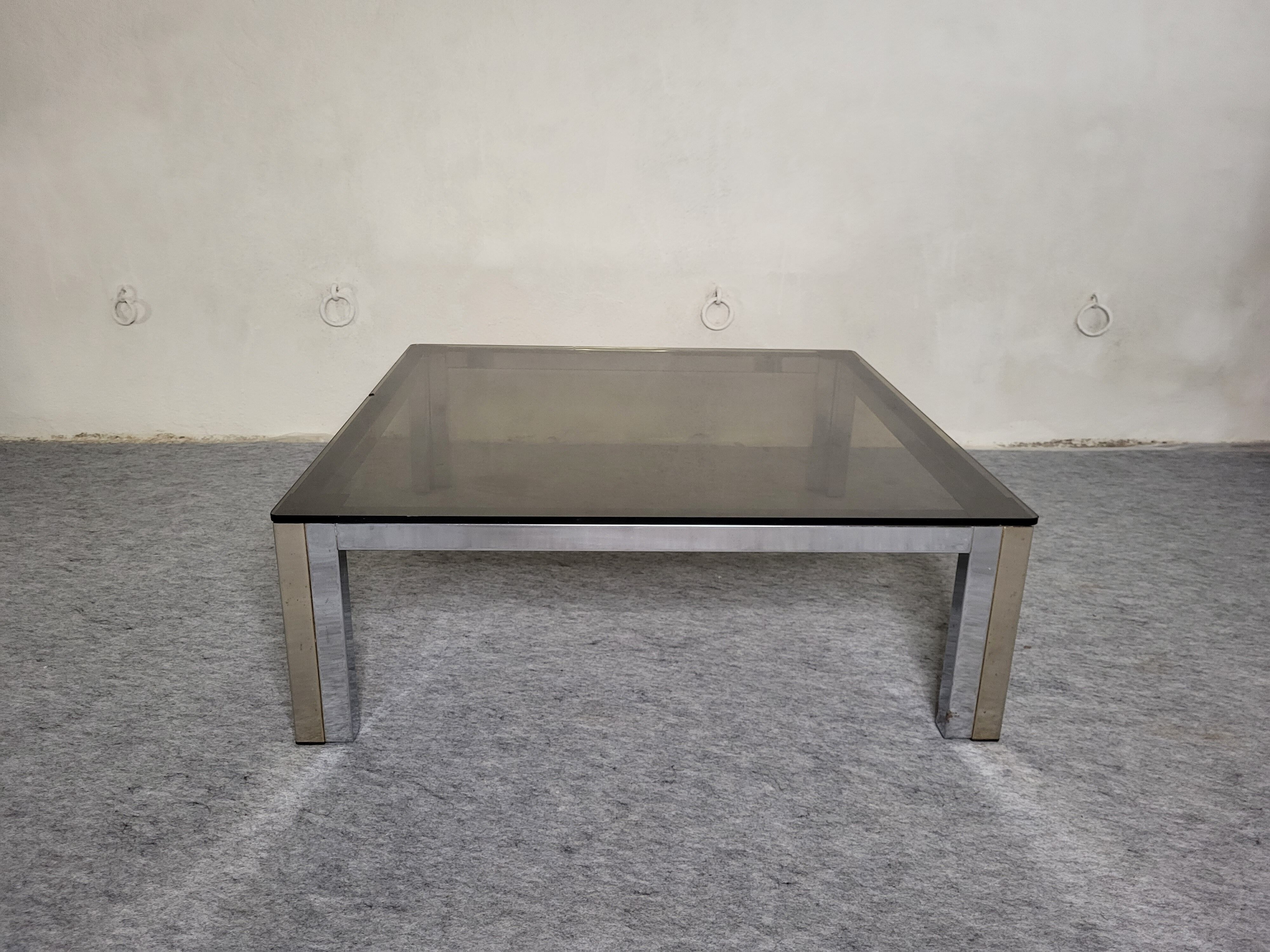 Coffee table 70s smoked glass