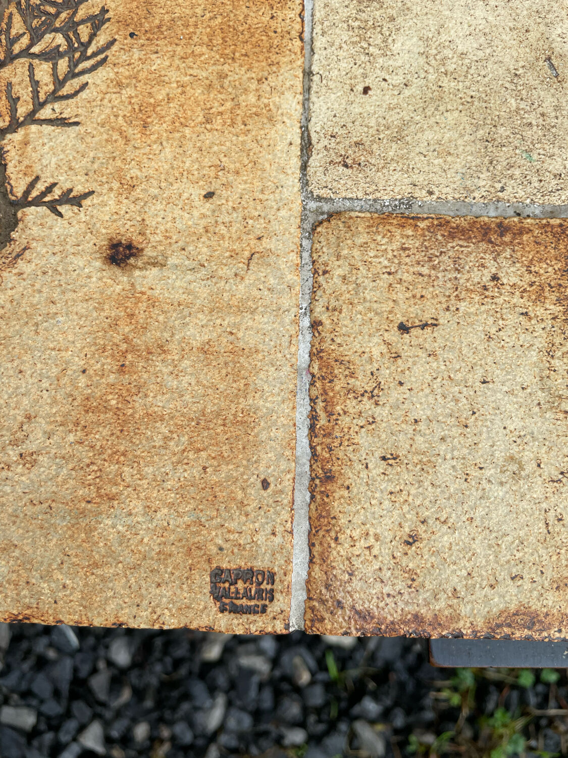 Vintage Vallauris ceramic coffee table Design Roger Capron