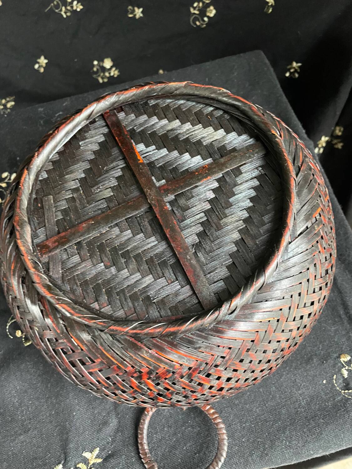 Panier cache-pot Ikebana bambou art japonais XXe siècle