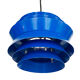 Pendant light "Trava" in blue lacquer by Carl Thore for Granhaga Metallindustri. Sweden 1960s.
