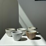 Set of 5 Indonesian ceramic handle coffee cups