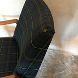 Vintage armchair 1960's Scandinavian style and Scottish fabric