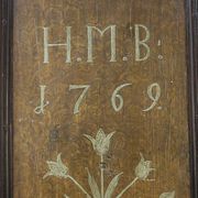 Painted folk art bridal cupboard 1769