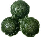 Plat à apéritif vintage en barbotine chou vert
