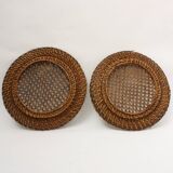 2 caned trays