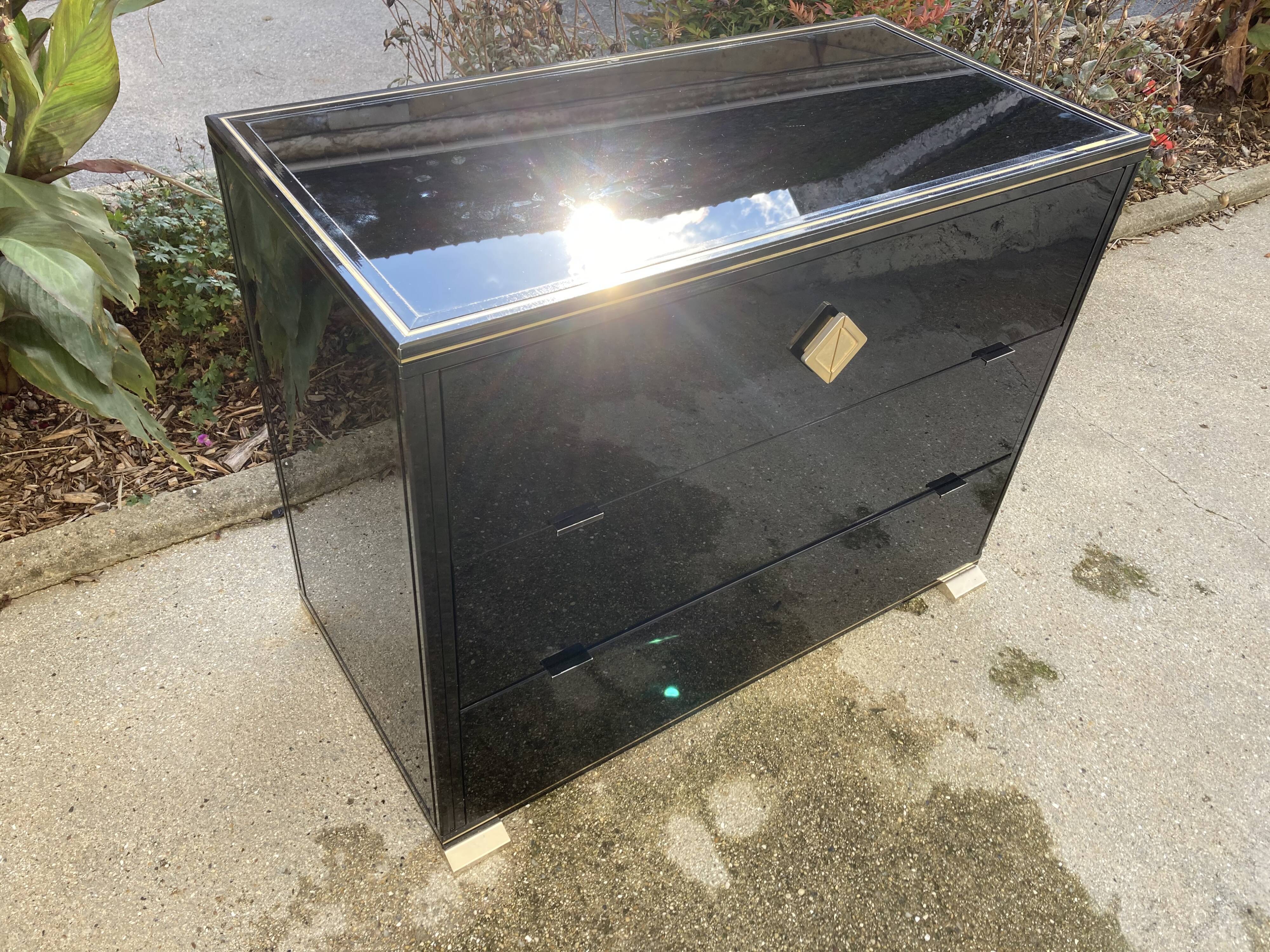 Chest of drawers 3 drawers Pierre Vandel in glass