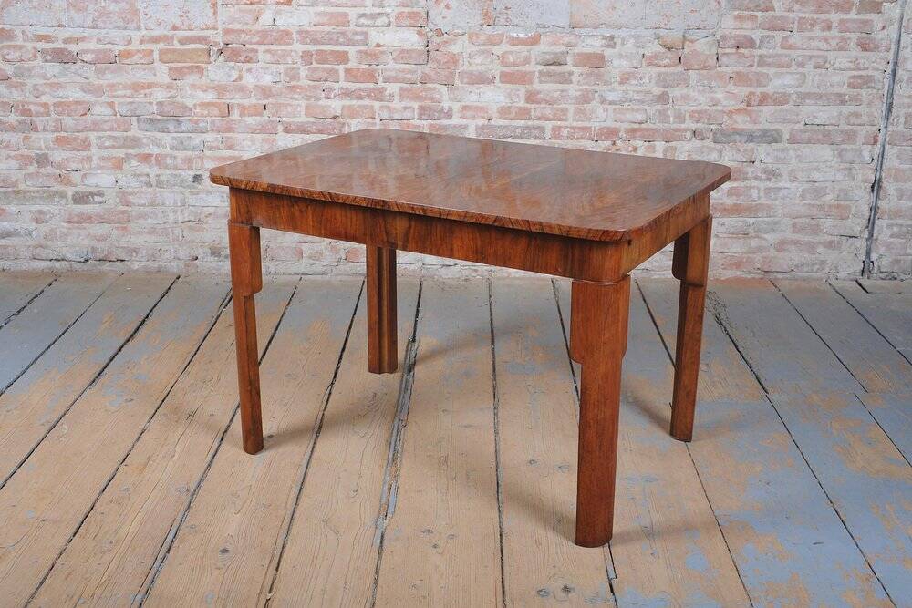 Art Deco Dining Set in Beech, Spruce and Walnut Veneer, Czech, 1920s, Set of 5